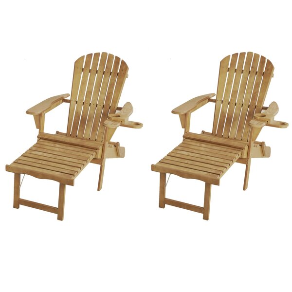 Highland Dunes Chaise Adirondack Pliante En Bois Massif Briarhill Avec